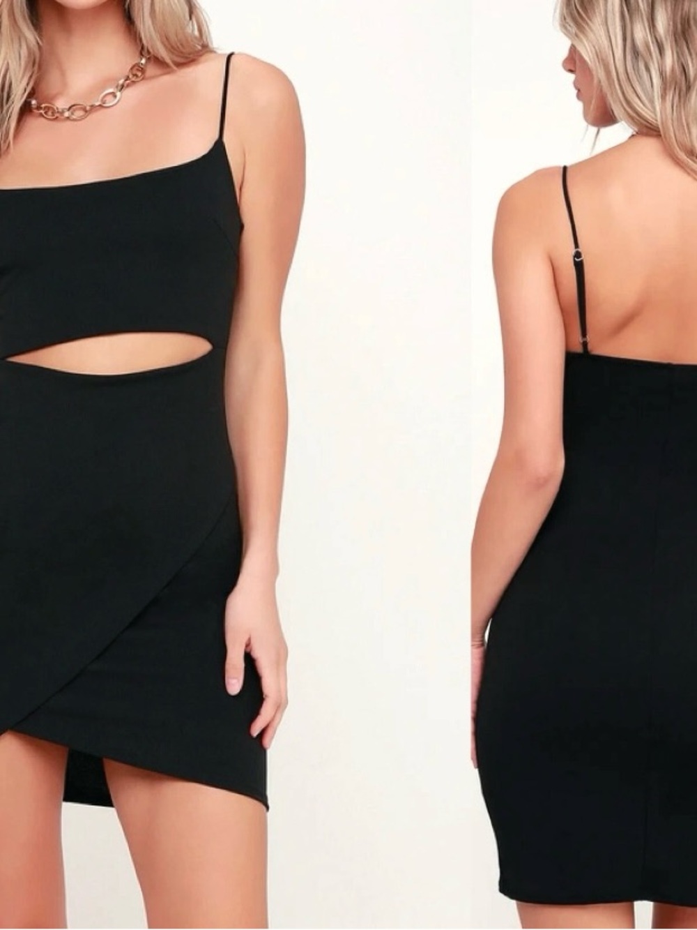 Lulus Little Black Dress Womens S Cutout Bodycon Party Mini LBD
